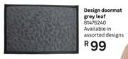Design Doormat Grey Leaf 81476240