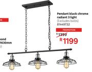 Pendant Black Chrome Radiant 3 Light (Excludes Bulbs) 81449732