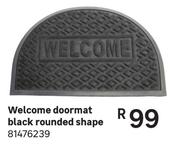 Welcome Doormat Black Rounded Shape 81476239