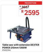 Dexter Table Saw With Extension Power 210mm 1300W 81402344