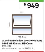 Aluminium Window Bronze Top Hung PT99-W 890mm x H890mm 81454935