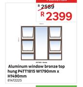 Aluminium Window Bronze Top Hung P4TT1815-W1790mm x H1490mm 81472225