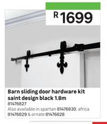 1.8m Barn Sliding Door Hardware Kit (Saint Design, Black) 81476827