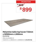 Melamine Table Top Haven 81476748-T32mm x W900mm x L900mm