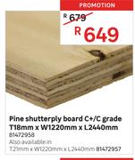 Pine Shutterply Board C+/C Grade 81472958-T18mm x W1220mm x L2440mm
