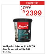 Plascon Double Velvet White Interior Wall Paint 81416859-20L