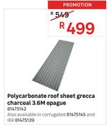 Grecca Charcoal 3.6m Opague Polycarbonate Roof Sheet 81475142