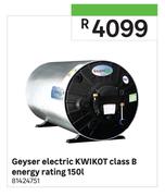Kwikot 150L Class B Energy Rating Electric Geyser
