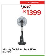 Alva 40cm Black Misting Fan