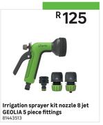 Geolia 5 Piece Fittings Nozzle 8 Jet Irrigation Sprayer Kit