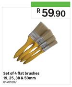 Set Of 4 Flat Brushes (19, 25, 38 & 50mm)