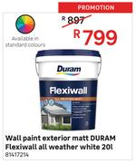 Duram 20L Flexiwall All Weather White Exterior Matt Wall Paint
