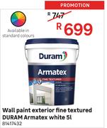 Duram 5L Armatex White Fine Textured Wall Paint (Exterior)