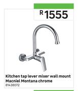 Macniel Montana Chrome Wall Mount Kitchen Tap Lever Mixer