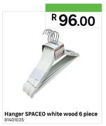 Spaceo White Wood 6 Piece Hanger