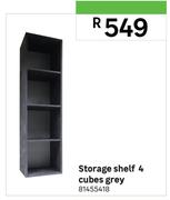 Storage Shelf 4 Cubes (Grey)