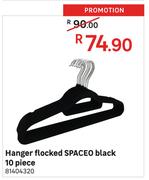 Spaceo Black Flocked 10 Piece Hanger