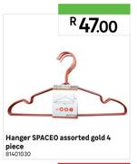 Spaceo Assorted Hanger Gold 4 Piece