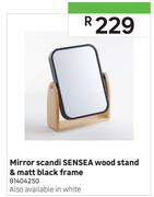 Sensea Scandi Wood Stand & Matt Black Frame Mirror