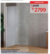 Sensea Remix 8mm Clear Walk In Shower 116cm x 200cm