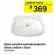 Basin Ceramic Exclude Pedestal 57cm x 48cm x 15cm