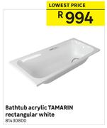 Tamarin Rectangualr White Bathtub Acrylic