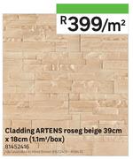Artens Roseg Beige Cladding-39cm x 18cm (1.1 Sqm/Box)-Per Sqm