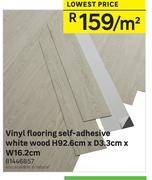 Vinyl Flooring Self Adhesive White Wood H92.6cm x D3.3cm x W16.2cm-Per Sqm