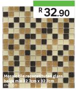 Mosaic Reconstituted Glass Beige Mix-32.7cm x 32.7cm