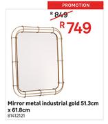 Mirror Metal Industrial Gold 51.3cm x 61.8cm