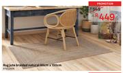 Rug Jute Braided Natural-80cm x 150cm