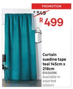 Curtain Suedine Tape Teal-145cm x 218cm