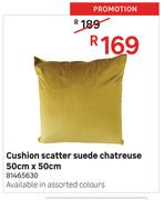 Cushion Scatter Suede Chatreuse-50cm x 50cm