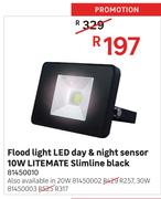 Litemate Slimline Black 30W Sensor Floodlight LED Day & Night