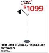 Inspire Metal Black E27 Matt Mezzo Floor Lamp