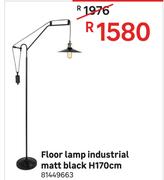 Industrial Matt Black Floor Lamp-H170cm