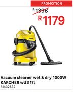 Karcher WD3 1000W Wet & Dry Vacuum Cleaner 17L