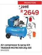 Tradeair MCFRC109 2Hp 50L Air Compressor & Spray Kit