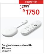 Google Chromecast 4 With TV Snow