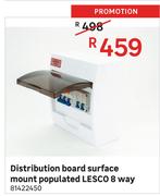 Lesco 8 Way Mount Populated Distribution Board Surface