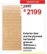 Exterior Door Marine Plywood Horizontal Grooves-W813mm x H2032mm