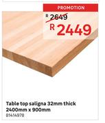 Table Top Saligna 32mm Thick-2400mm x 900mm