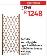 Xpanda Bronze Saftidor Security Gate Type A W840mm x H2000mm