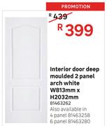 Deep Moulded 2 Panel Arch Interior Door (White) W813mm x H2032mm