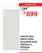 Interior Door Miami White Horizonatl Slats W813mm x 2032mm