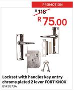 Fort Knox 2 Lever Chrome Plated Key Entry With Handles Lockset