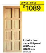 Exterior Door Meranti 8 Panel-W813mm x H2032mm