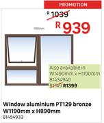 Window Aluminium PT129 Bronze W1490mm x H890mm