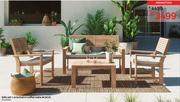 Acacia Sofa Set + Armchairs + Coffee Table