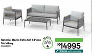 Naterial Henio Patio Set 4 Piece Dark Grey 81483790